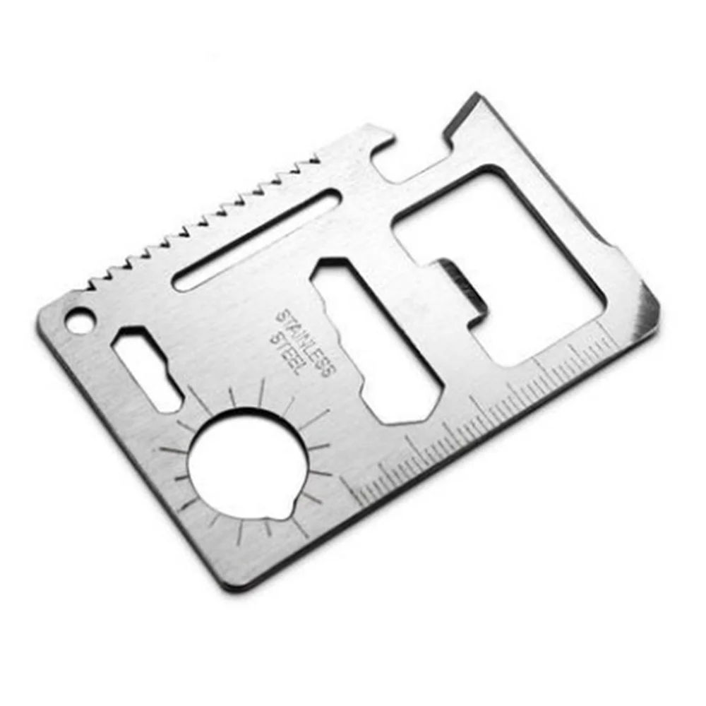 

New 1pc 11 Function Credit Card Size Survival Pocket Tool Ruler