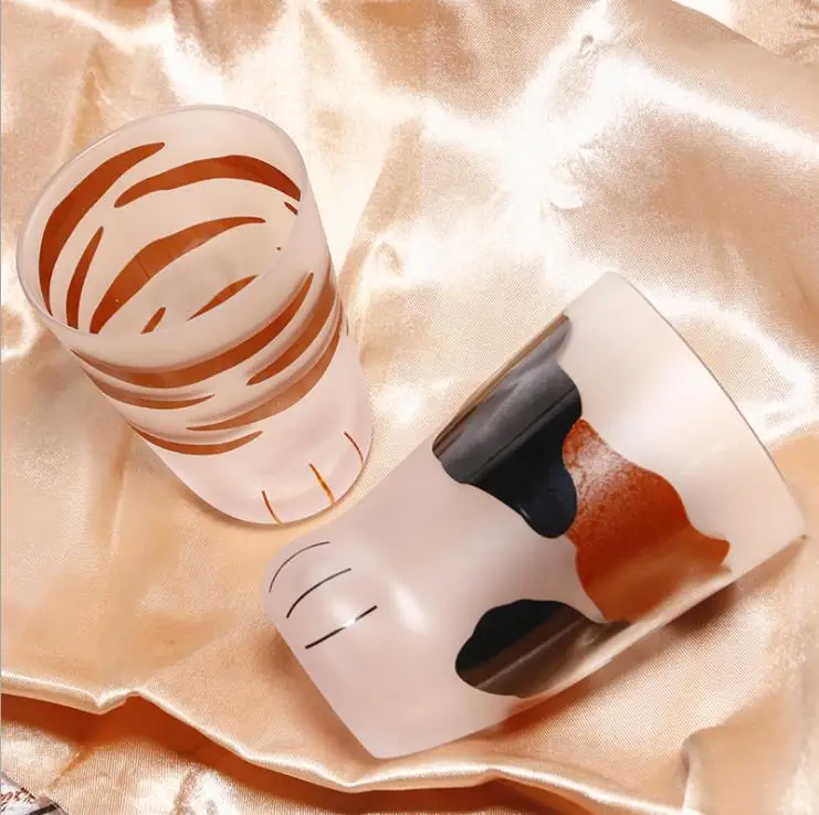 Креативные милые кошачьи лапы стеклянные тигровые кружка для офиса кофейная