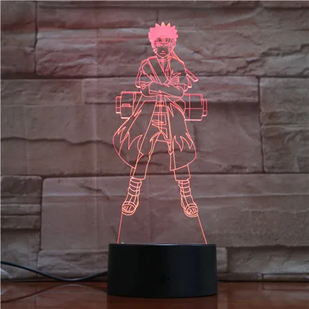 Hokage Наруто фигурка Usb 3d светодиодный ночной Светильник Gaara сенсорный датчик декоративный светильник s для мальчиков Детский подарок kakahi настольная лампа прикроватная