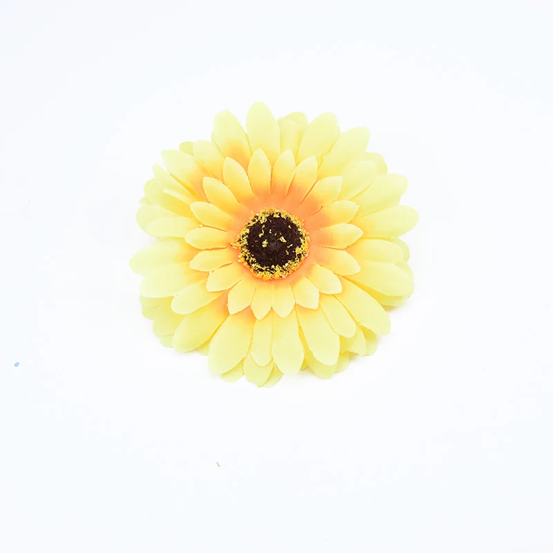 yellow 10 см Дешевые Искусственные цветы к Рождеству украшения для дома свадьбы diy гирлянда поддельные растения Маргаритка пластиковые цветы шелковая Гербера - Цвет: yellow