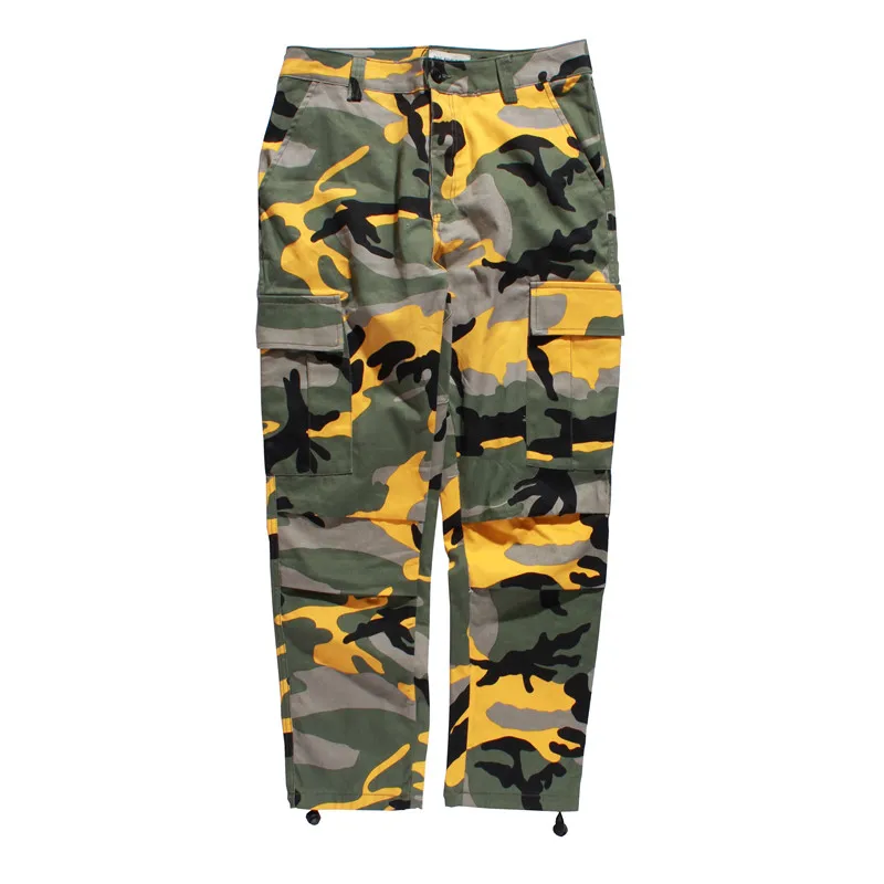 

2018 Mens Brand Camo Cargo Pants Hiphop Casual Cotton Multi Pockets Streetwear Pants Fashion Baggy Tactical Trouser