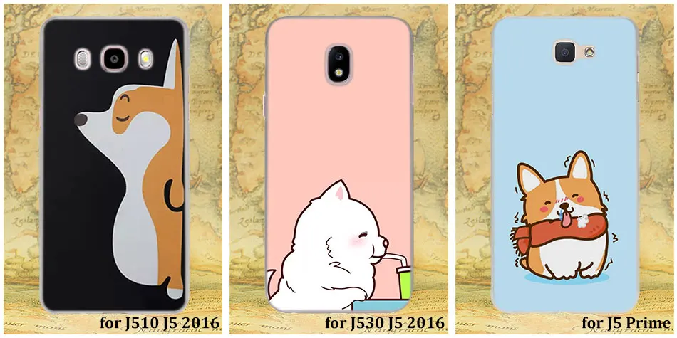 Каваи Шиба корги собака Телефон чехол s для samsung Galaxy J4 J6 Plus J3 J7 J8 C2 Core J5 J7 Prime Жесткий PC Coque чехол