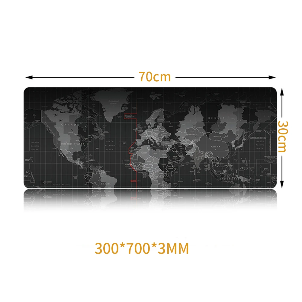 black 300x700x3MM Игровой коврик для мыши Экстра большой коврик для мышки карта старого мира игровой коврики для мыши с запирающимся краем Противоскользящий натуральный резиновый игровой коврик для мыши большой коврик для мыши игровой - Цвет: black 300x700x3MM