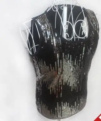 Мужской пуловер с красными блестками Singer stage 2020|brand vest men|vest brand menvest men |