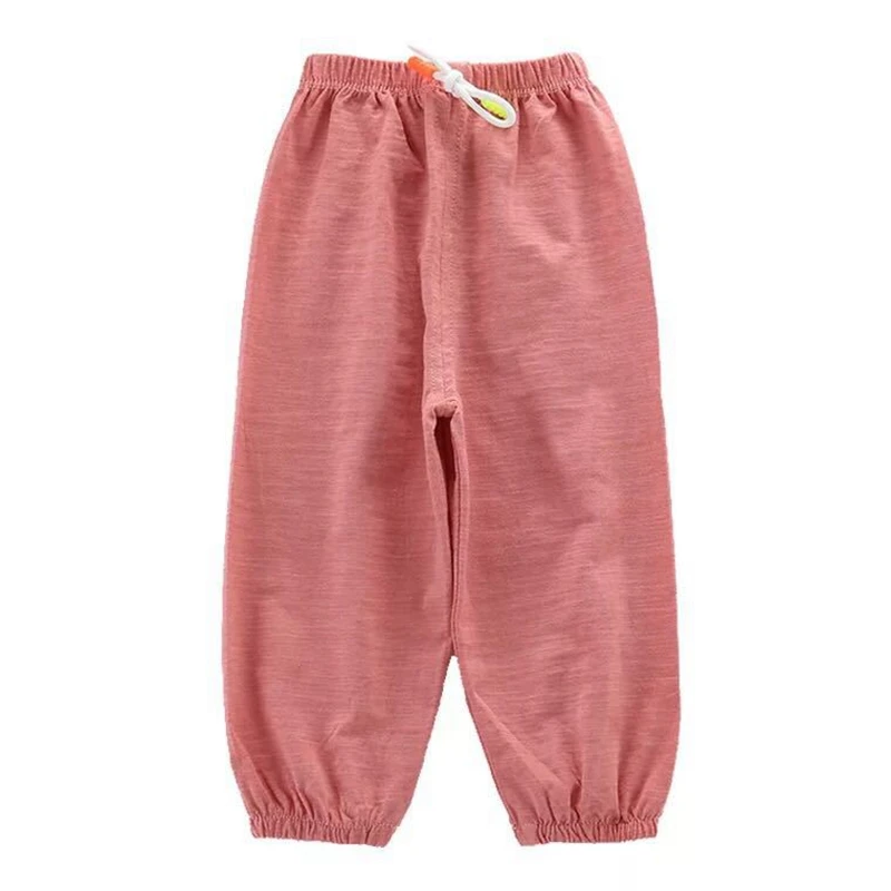 12M-5T Baby Summer Candy Color Anti-Mosquito Pants Boy Girl Soft Bamboo Cotton Tie Bloomers Loose Pants Kids Spring Harem Pants