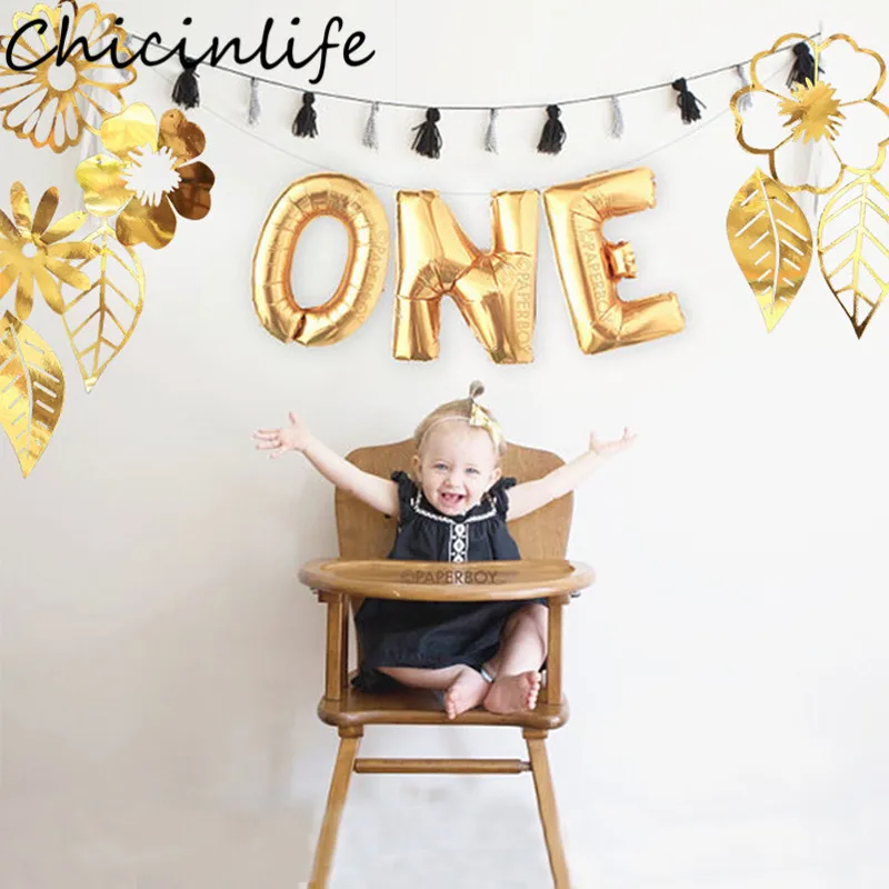 Chicinlife 1 компл. полые Дизайн поддельные цветок листья овсянка баннер День рождения
