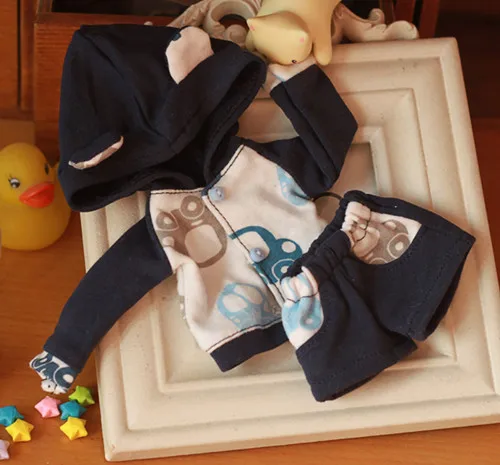 Navy blue Милый костюм с рисунком синий/желтый/темно-синий 1/4 1/6 BJD MSD YOSD кукольная одежда - Цвет: Navy blue
