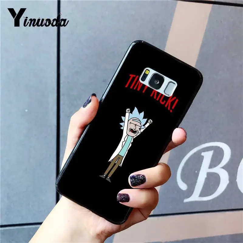 Yinuoda Рик и Морти черный ТПУ мягкий чехол для мобильного телефона для Samsung Galaxy S8 S7 край S6 edge plus S10 S9plus чехол