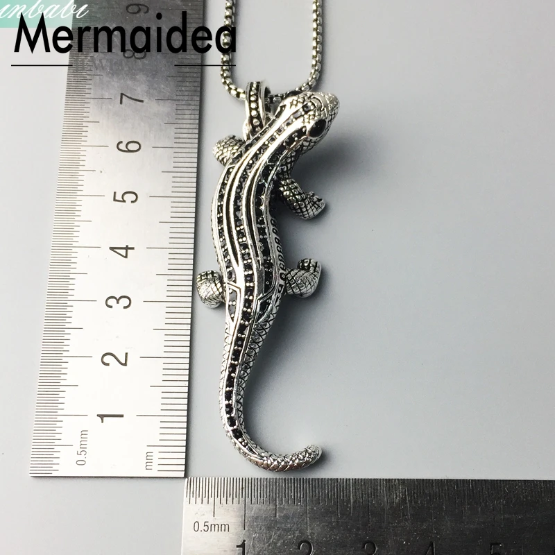 Ожерелье с подвеской из звеньев цепи Саламандра паве подарок для мужчин и женщин