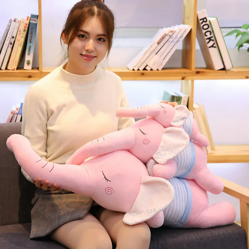 80 см большая плюшевая кукла слона игрушка Дети Спящая задняя подушка милый набивной слон с длинным хоботом куклы-модели ребенка Рождественский подарок