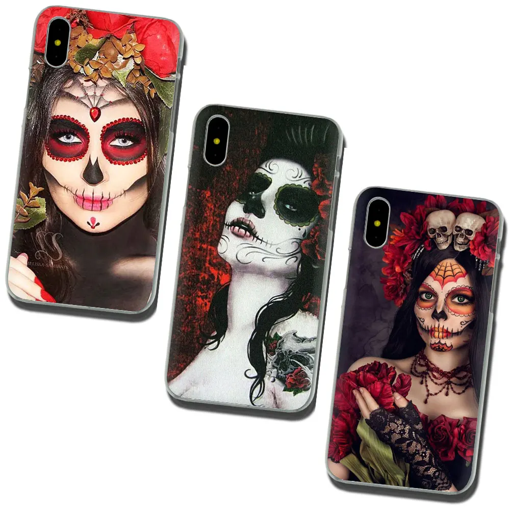 Catrina красивая Роза девушка череп жесткий чехол для телефона iPhone SE 2020 11 Pro 6 6S Plus 7 8 X