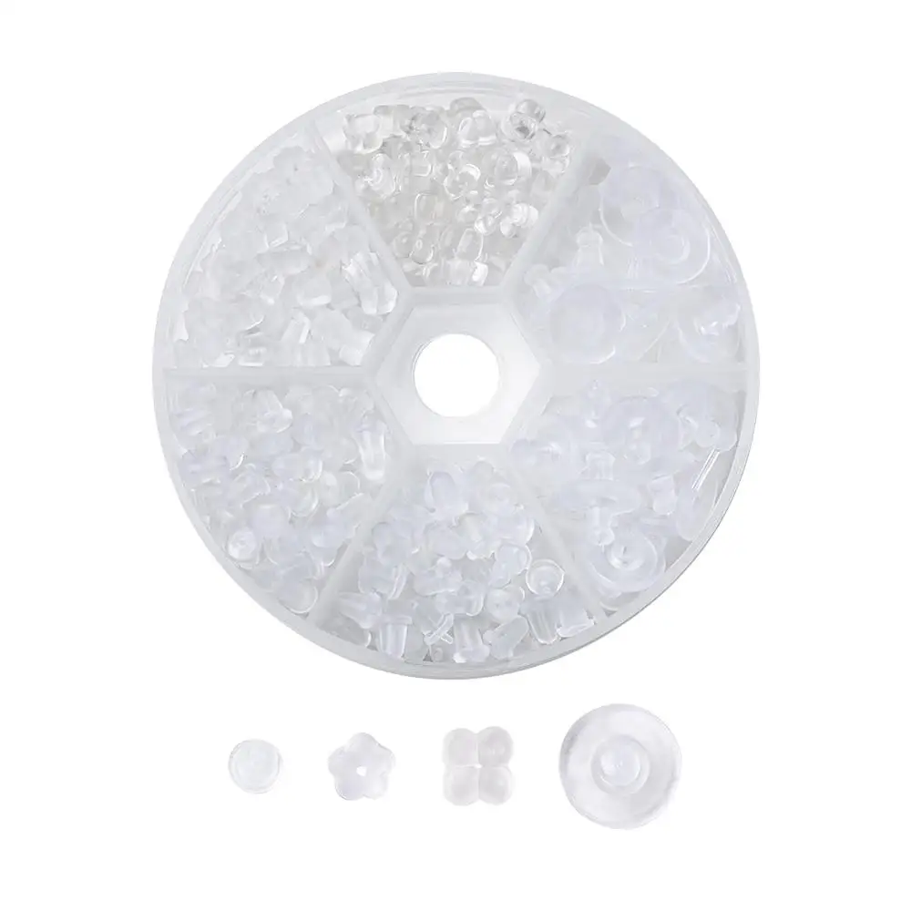 

1 Box Hypoallergenic Clear Plastic Ear Nuts Earring Backs DIY findings for earring jewellery making supplies Wholesale F60