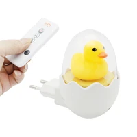 1pcs yellow duck led night light sensor control dimmable wall lamp remote control for home bedroom children kids gift nightlight