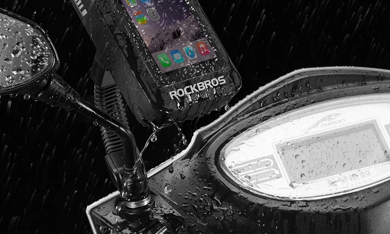 ROCKBROS велосипедная водонепроницаемая сумка для сотового телефона, чехол из ТПУ с сенсорным экраном, держатель для горного велосипеда, сумка для велосипеда, мотоцикла, чехол на руль
