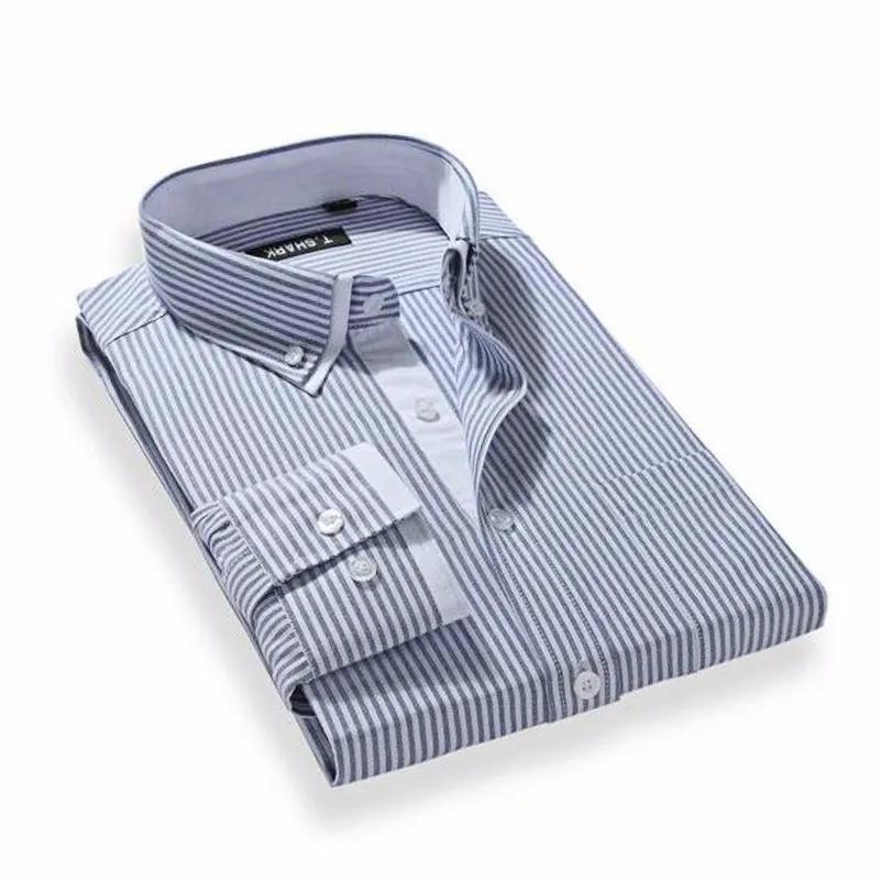Non Iron, мужская рубашка, полосатая, Классическая, хлопок, длинный рукав, деловой стиль, рубашки, официальная, Social, брендовая одежда, Chemise Homme X132