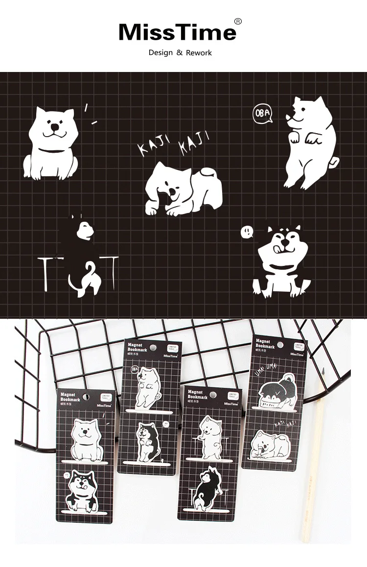 2 шт./упак. милые Косплей Shiba магнит "Собака" Закладки для книги мультфильм Бумага клип школьные канцелярские принадлежности Эсколар подарочные канцелярские товары