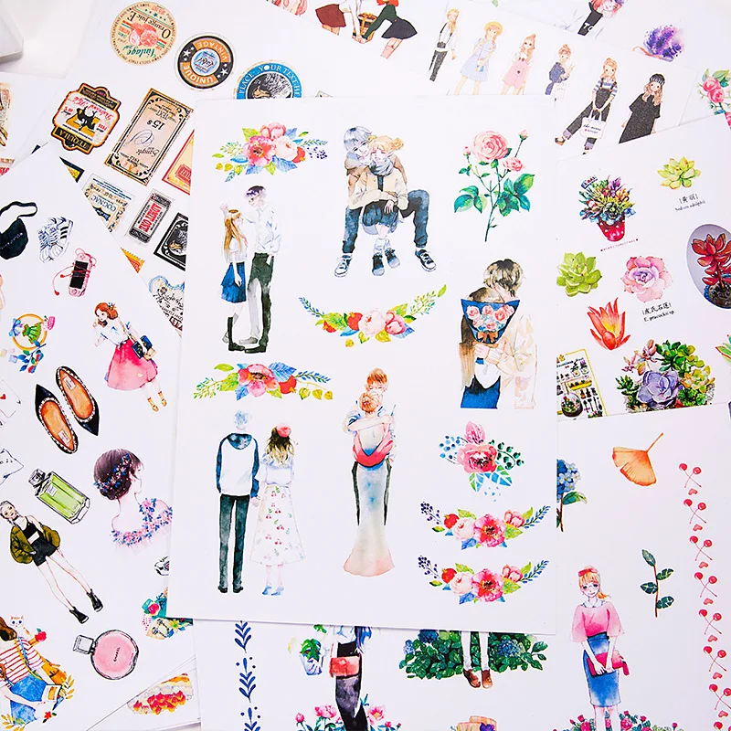 

20pc/lot Big A4 size waterproof suitcase, photo album sticker / teenage animal DIY notebook diary stationery sticker