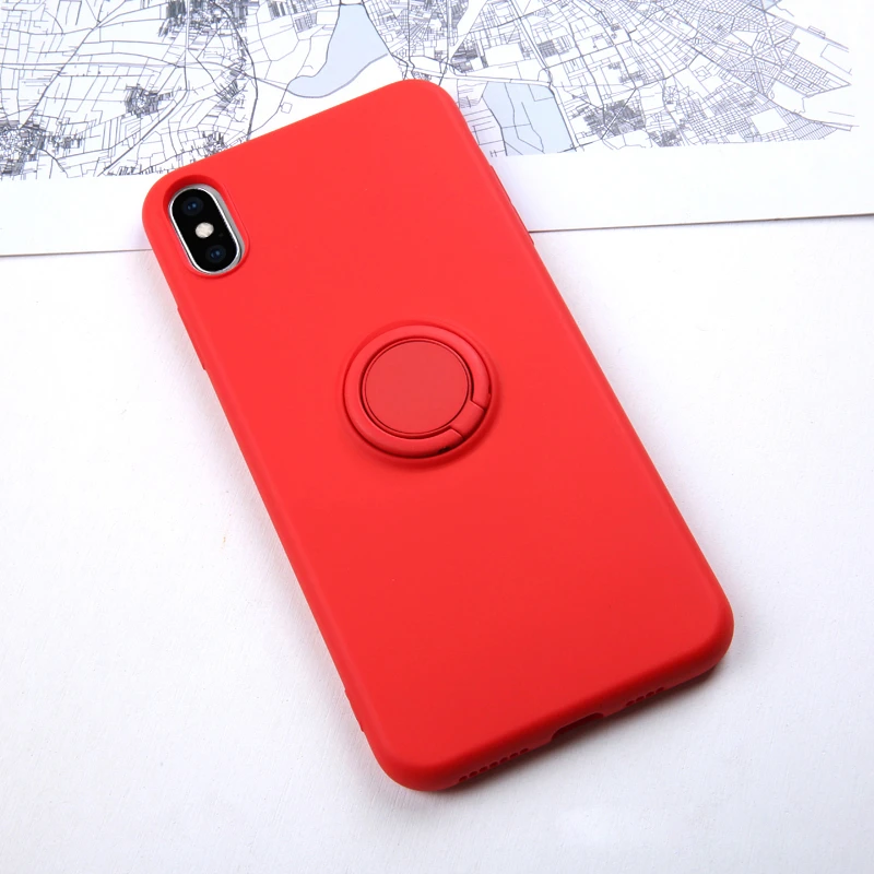 Роскошный мягкий жидкий силиконовый чехол для iPhone 11 Pro Max XS X 7 8 6 S 6 S XR подставка кольцо держатель тонкий чехол для iPhone11 Pro Чехол