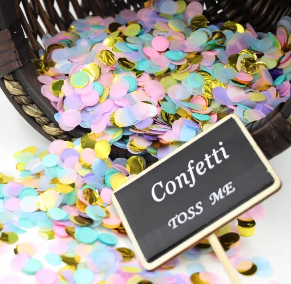 Персик& Gold партии конфетти-ткани Бумага конфетти, Party Декор, конфетти бросить Vintage Свадьбы