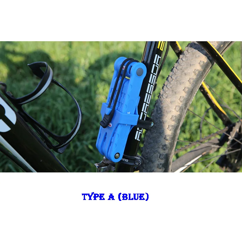 TYPE A BLUE Велосипедные складывающиеся замки, анти-порезы, безопасность, MTB, складной велосипедный замок, профессиональная Противоугонная защита, сплав, сталь, складной велосипедный замок - Цвет: TYPE A BLUE
