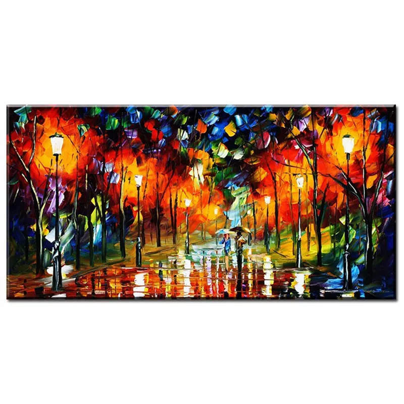 Ручной работы пейзаж картина маслом s расписанную уличное дерево на холсте