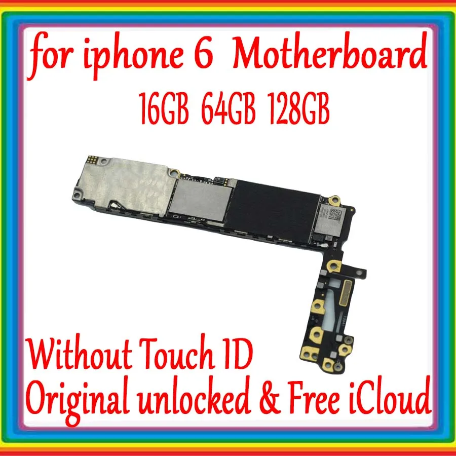 С системой IOS для iphone 6 материнская плата 4 7 дюйма без Touch ID 16 Гб 64 128 ГБ 100% оригинал