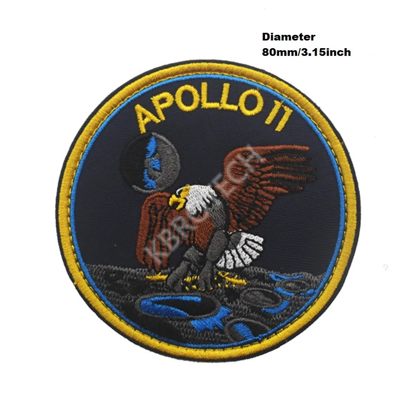 Apollo 11 Космическая разведка вышивка патч, вышитые патчи Военная Тактическая нарукавная повязка ткань наклейка аксессуары для одежды - Цвет: Apollo 11