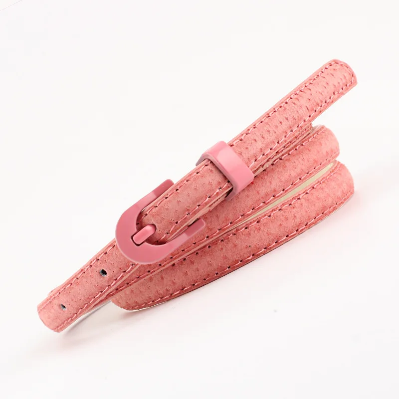 pink Женский тонкий конфетных цветов Ремни женские брюки платье пояс кожаные ремни металлическая пряжка ремни тощий пояс брендовый пояс розовый - Цвет: pink