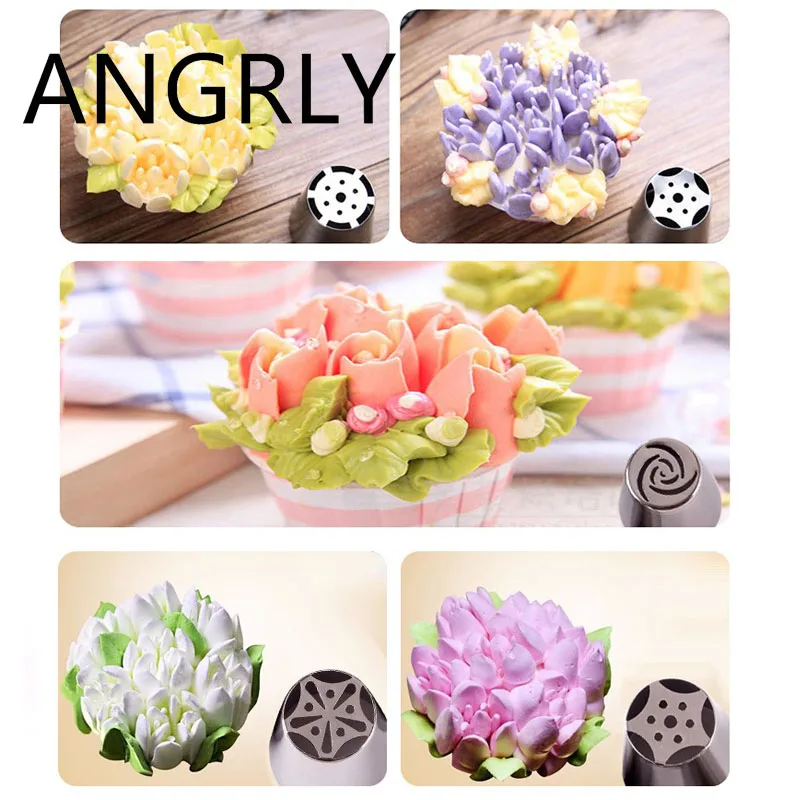 ANGRLY 7 видов стилей русский тюльпан из нержавеющей стали глазурь трубопроводов