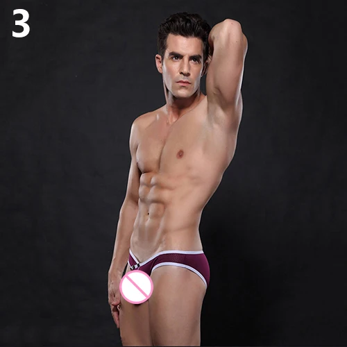 Мужское нижнее белье дышащие сетчатые трусы с кнопками|briefs underwear|underwear briefsmesh