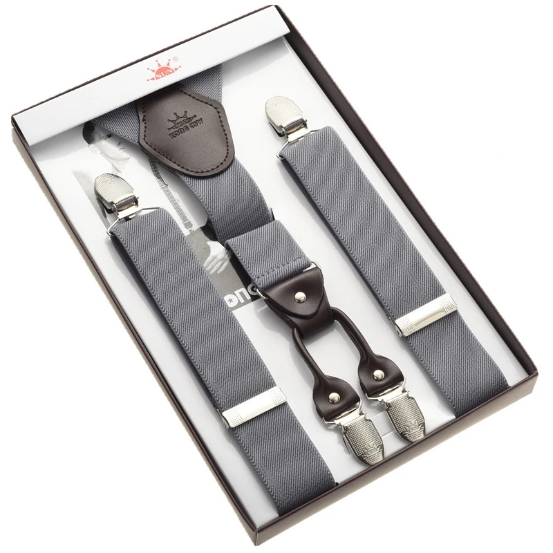 Мужские кожаные подтяжки серые бесплатная доставка | Аксессуары для одежды