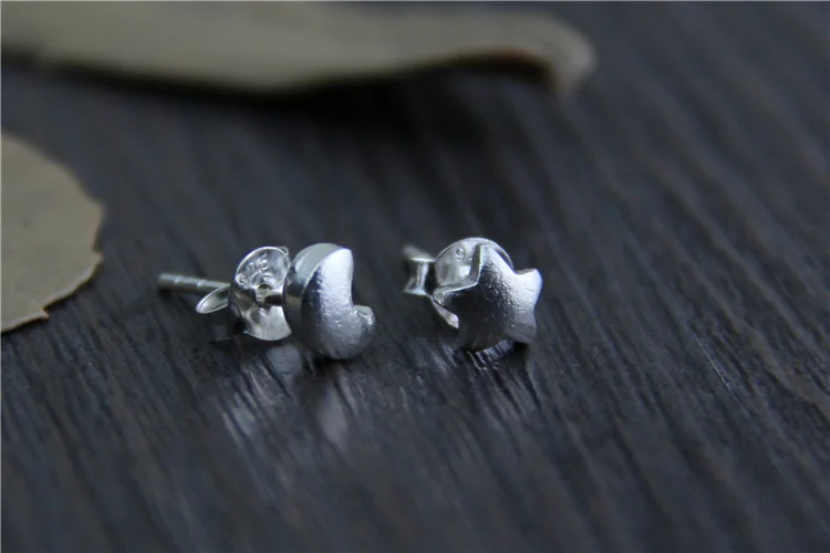 2pcs 2019 New 925 Sterling Silver Fashion Charm Woman Earrings Stars Moon Jewelry Gift