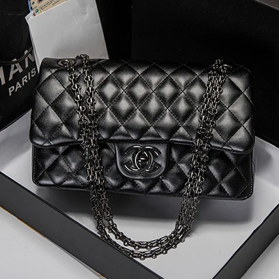 Women Messenger Bags Fashion Mini Shell Shape Bag diamond Grid pattern Bag Women Shoulder Tote Bags - Цвет: Black-26cm