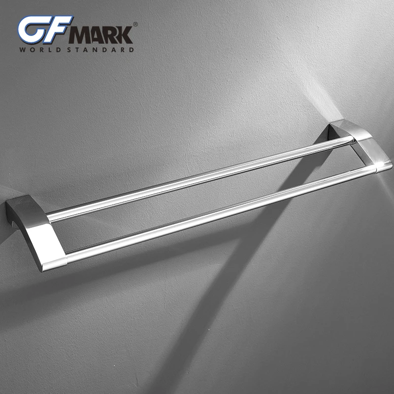 GFmark хромированный держатель для полотенец с двойным покрытием настенный вешалка