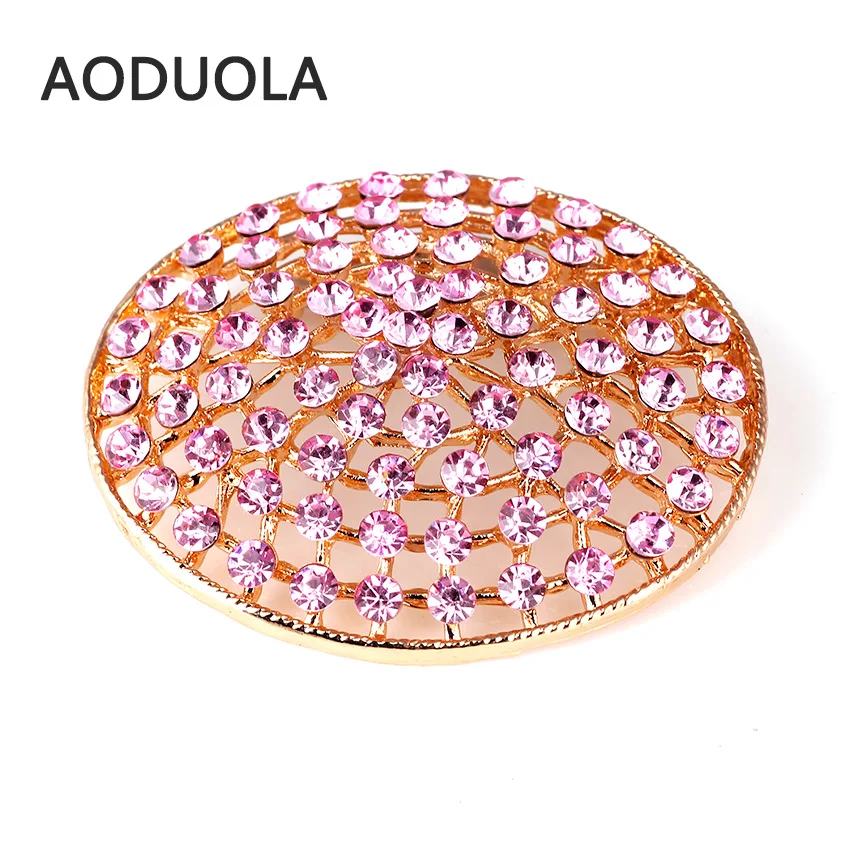 Женская круглая Брошь Стразы свадебная брошь с цветными стразами | Украшения и