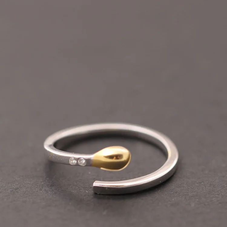 Женское Открытое кольцо из серебра 100% пробы с фианитом|adjustable rings for women|open ringrings women