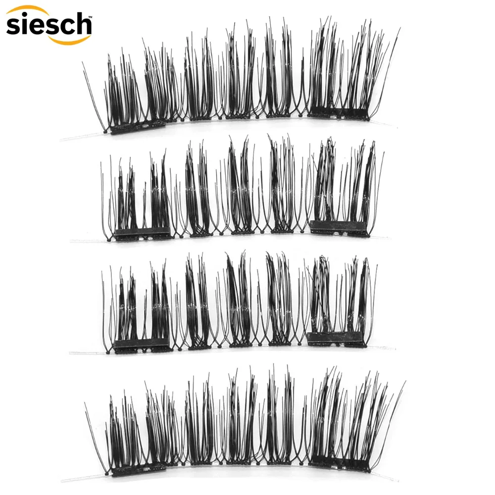 4 шт. макияж Двойные магнитные накладные ресницы полное покрытие без клея длинные