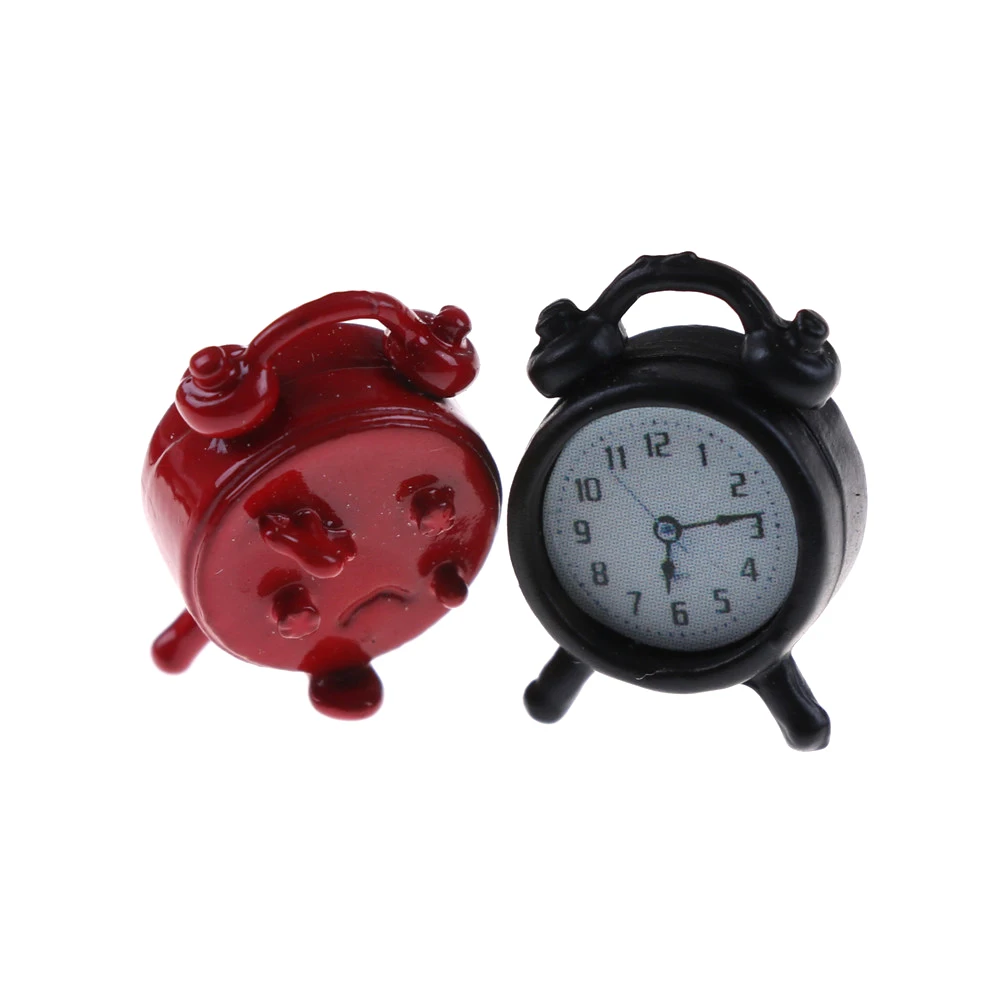 

1PC 1:12 Scale Alarm Mini Clock Doll Kitchen Living Room Miniature Doll house Mini Home Decoration Toy 6 Colors