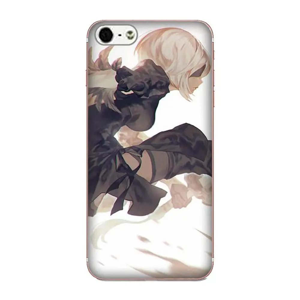 Мягкий ТПУ узор для Apple iPhone 4 4S 5 5C 5S SE 6 6S 7 8 Plus X XS Max XR Yorha NO.2 тип B 2b Nier