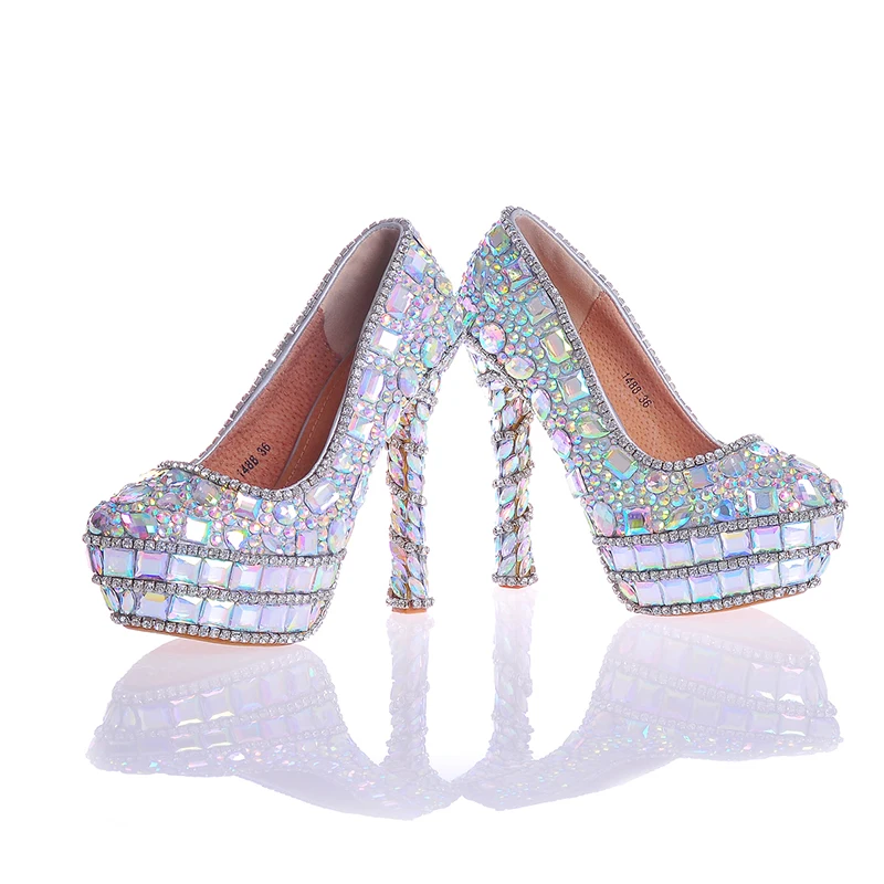 Новейшие дизайнерские AB Свадебная обувь для невесты со стразами семь видов на
