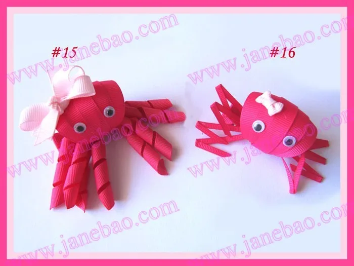 Бесплатная доставка 30 шт. зажимы для бантов девочек клоун краб собака дельфины