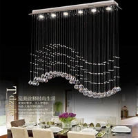 living room bedroom modern minimalist restaurant pendant chandelier wave shaped crystal lamps bar dining room led lights