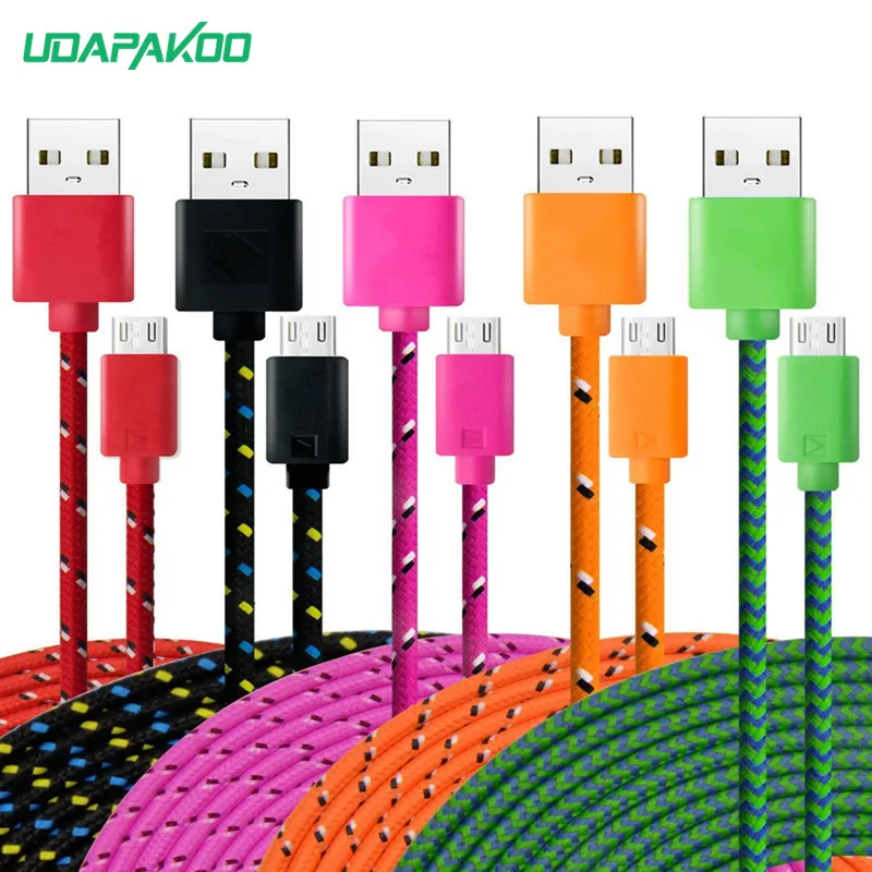1 м/2 м/3 м оплетка нейлоновая Micro USB зарядка данных для Samsung Galaxy S3 S4 S6 S7 lg G3/G4 huawei P6/P7/P8