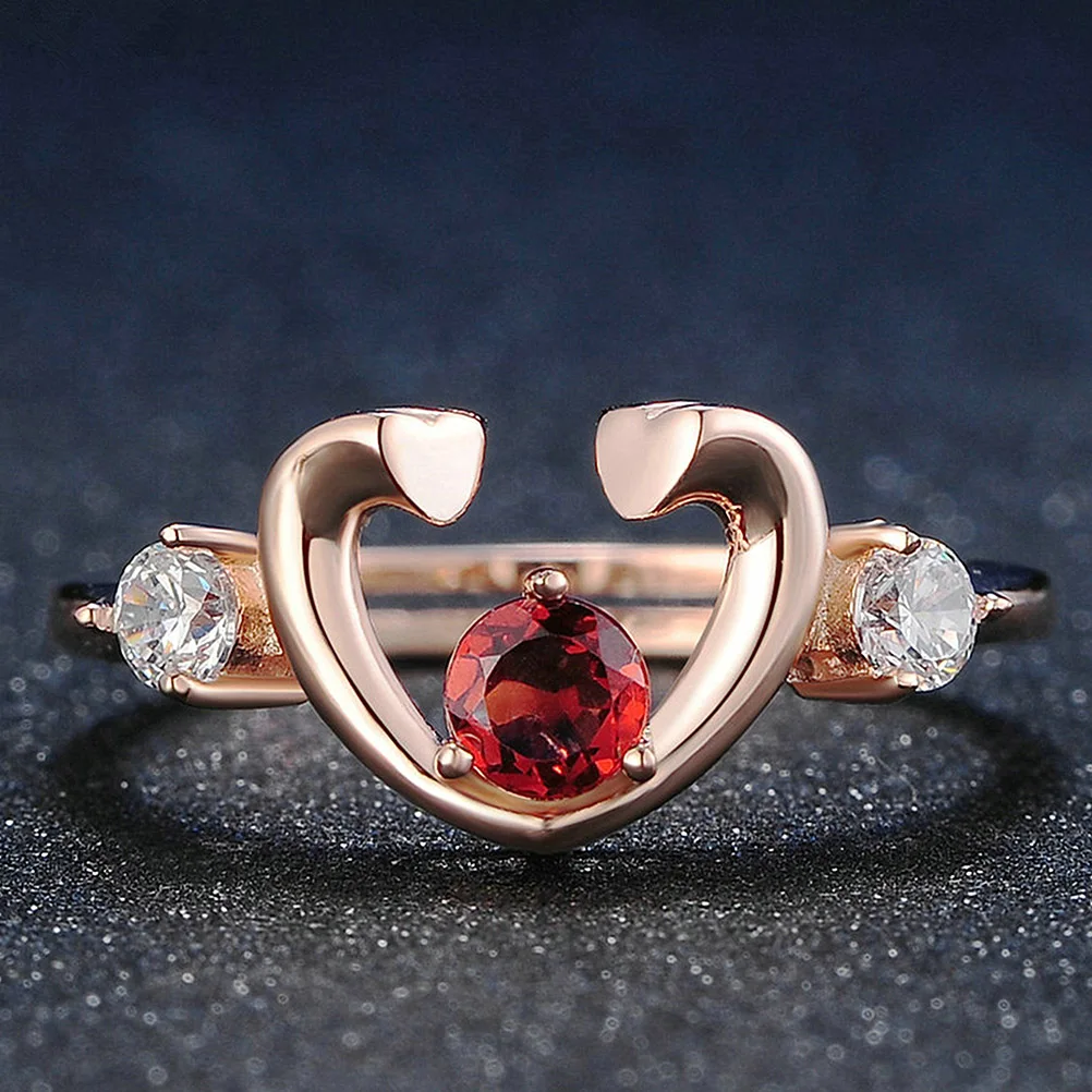 1 шт. серебряное кольцо гальваническое классический дизайн розовое золото