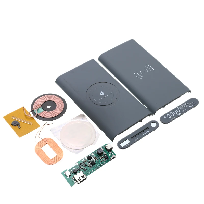DIY 10000mAh Power Bank 2 in 1 Wireless Charger Case Portable No Battery Qi External |