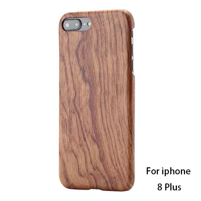 Натуральный Деревянный чехол для телефона для iphone X для iphone 8 Plus для iphone 8 чехол бамбуковый/орех/палисандр/Черное ледяное дерево/абрикос - Цвет: Rosewood For 8plus