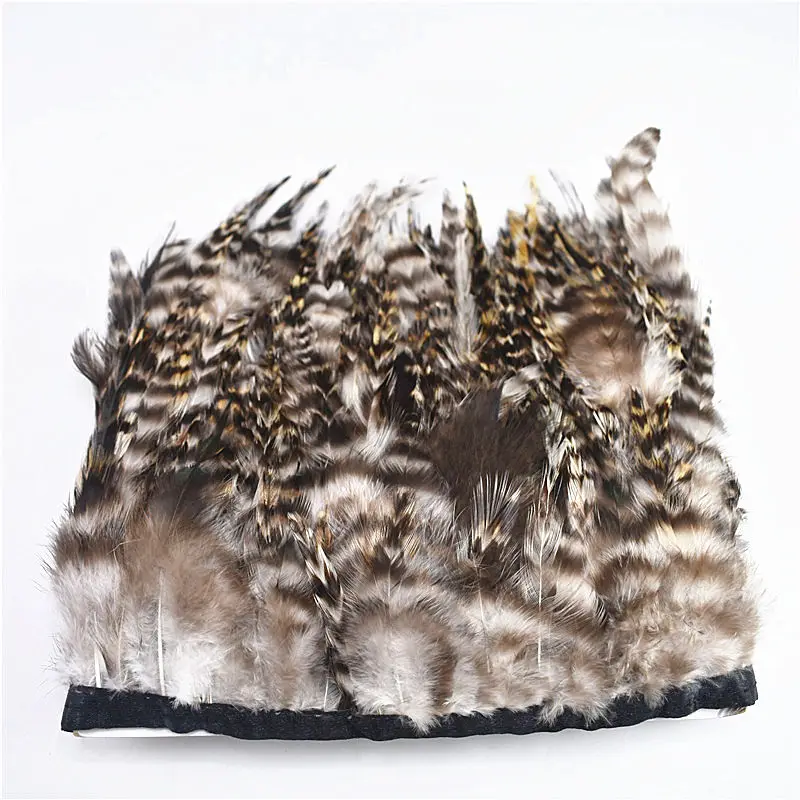 Высокое качество 1 ярд натуральный серый петух шиншилла седло перо лента Trim10-15cm Diy