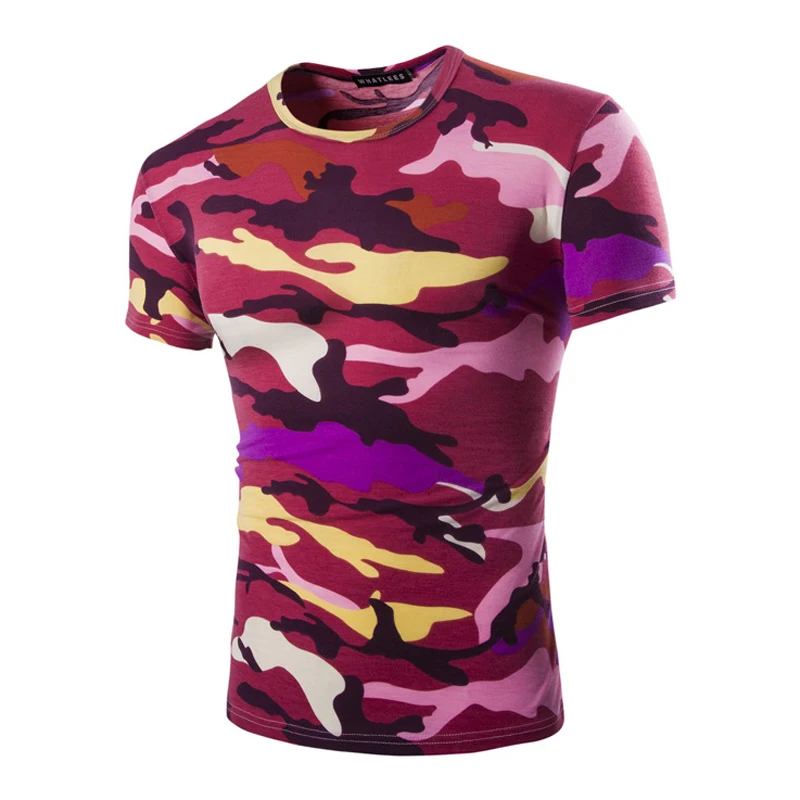 Новое поступление Летняя с камуфляжным принтом Повседневное футболка Для мужчин