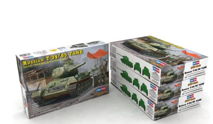 Trumpeter 1:48 Scale WWII the Soviet Union Russian T34/85 tank model building kit with inner details and stickers for hobby | Игрушки и