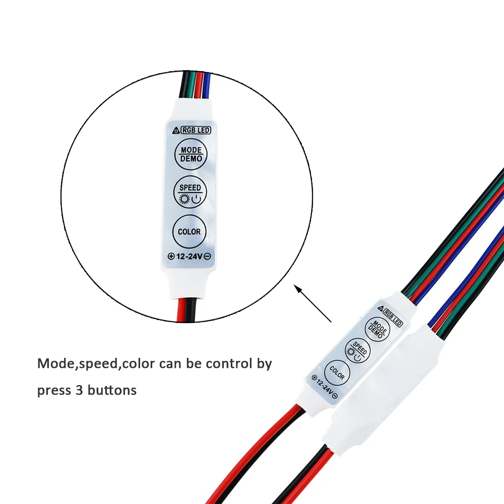10 шт. RGB контроллер DC12V Мини светодиодный полосы Диммер для 5050 3528 светильник